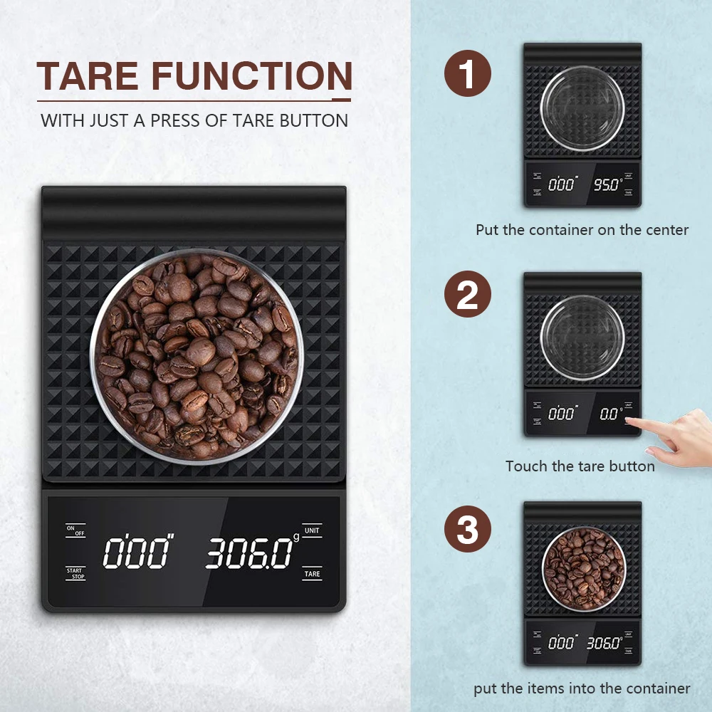 Rodanny-b&aacute;scula de caf&eacute; de alta precisi&oacute;n con temporizador, balanza electr&oacute;nica Digital inteligente, b&aacute;scula de cocina port&aacute;til para el hogar-3