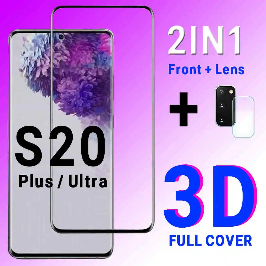 

For samsung galaxy S20 ultra plus screen protector S 20 glass Tempered S20plus S20ultra tempered glas film 3D Camera Lens glas