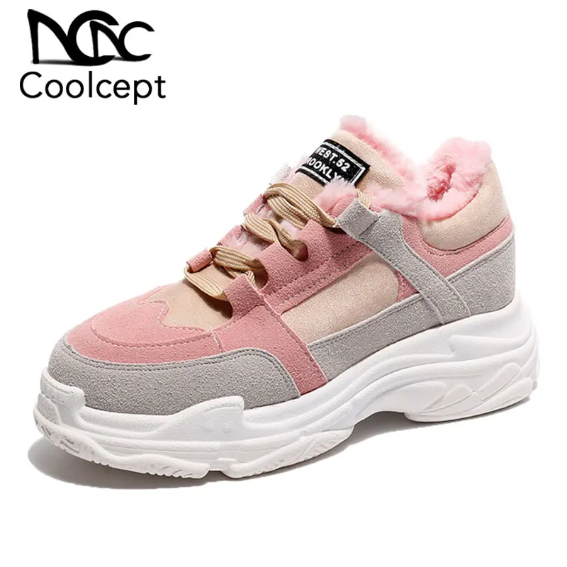 Coolcept/женские кроссовки теплая зимняя обувь на меху женская повседневная плоской