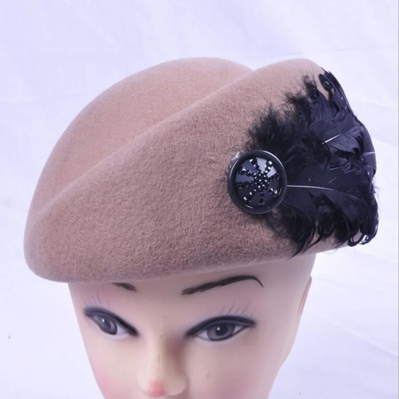 

Australian Hats Elegant Wool Feather Bow Airline Stewardess White Women's Fedora Caps Formal Lady Hat Royal Style DomeChapeu
