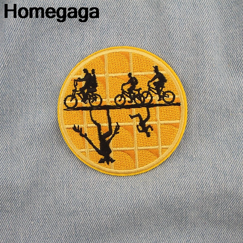 Homegaga странные вещи Круглый Мультфильм железа на заплатках Одежда diy эмблемы с вышивкой аппликация Patchworks наклейки D2258