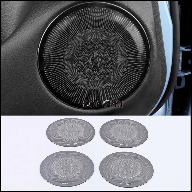 

For Honda Fit 2020 Stainless Steel Interior Car Door Speaker Cover Sticker Trim Car Styling Auto accessories