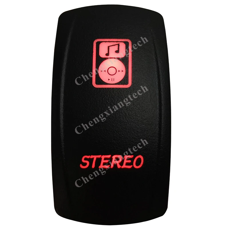 

5-контактный переключатель ВКЛ./ВЫКЛ. SPST, красный светодиод, стерео, автомобильный переключатель приборная панель катера, 12 В, 24 В, тумблер дл...