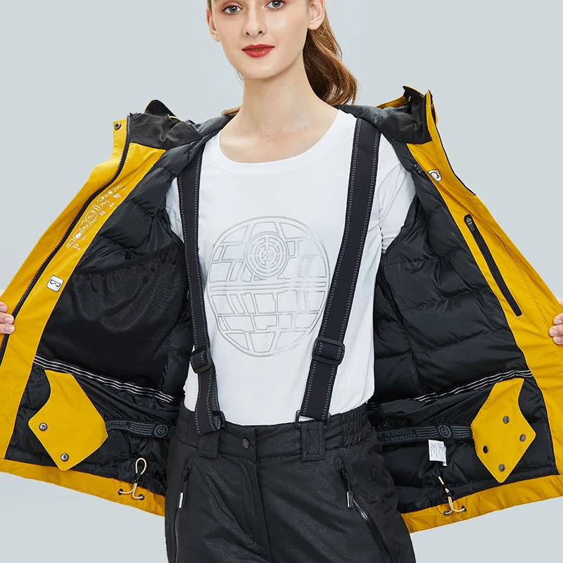 Женский новый теплый лыжный костюм для сноуборда Однотонный женский уличный