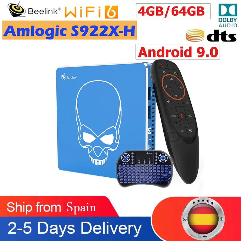 

Beelink GT King Pro WiFi 6 Smart TV BOX Android 9.0 4GB 64GB DDR4 Amlogic S922X-H 4K Quad Core Set top box GT King Media player