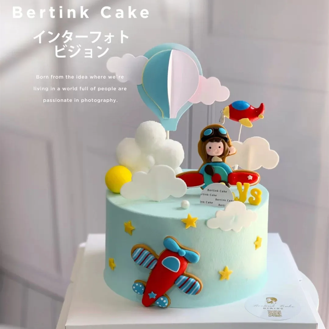 Детский Топпер для торта на день рождения с трехмерным летательным аппаратом и