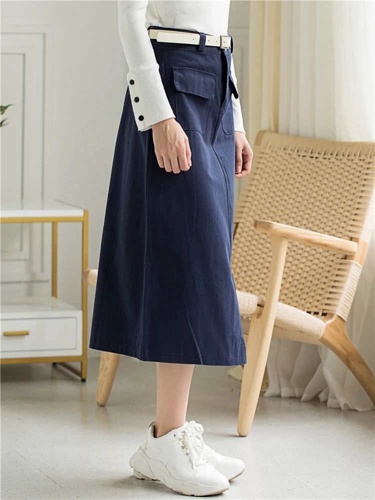 Colorfaith New 2019 Autumn Winter Women Skirt Midi A-Line With Belt Elegant Preppy Style Office Lady Fashionable Skirts SK1122 | Женская