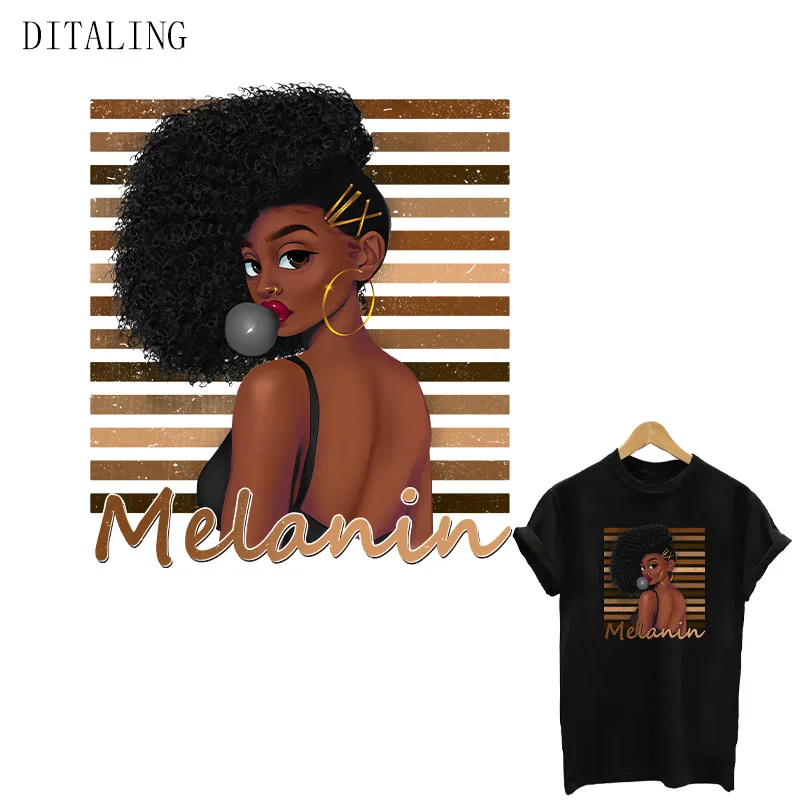 Девушка меланин патч термальная наклейка на одежду своими руками моющаяся