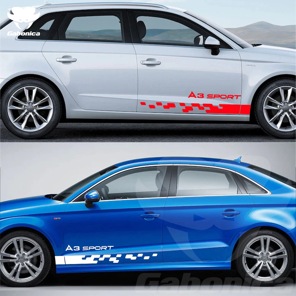 Автомобильная дверь боковая флейта наклейка для Audi A1 A2 A3 8P 8V 8L A4 B5 B6 A5 A6 C5 C6 C7 A7 A8 Q2 Q3