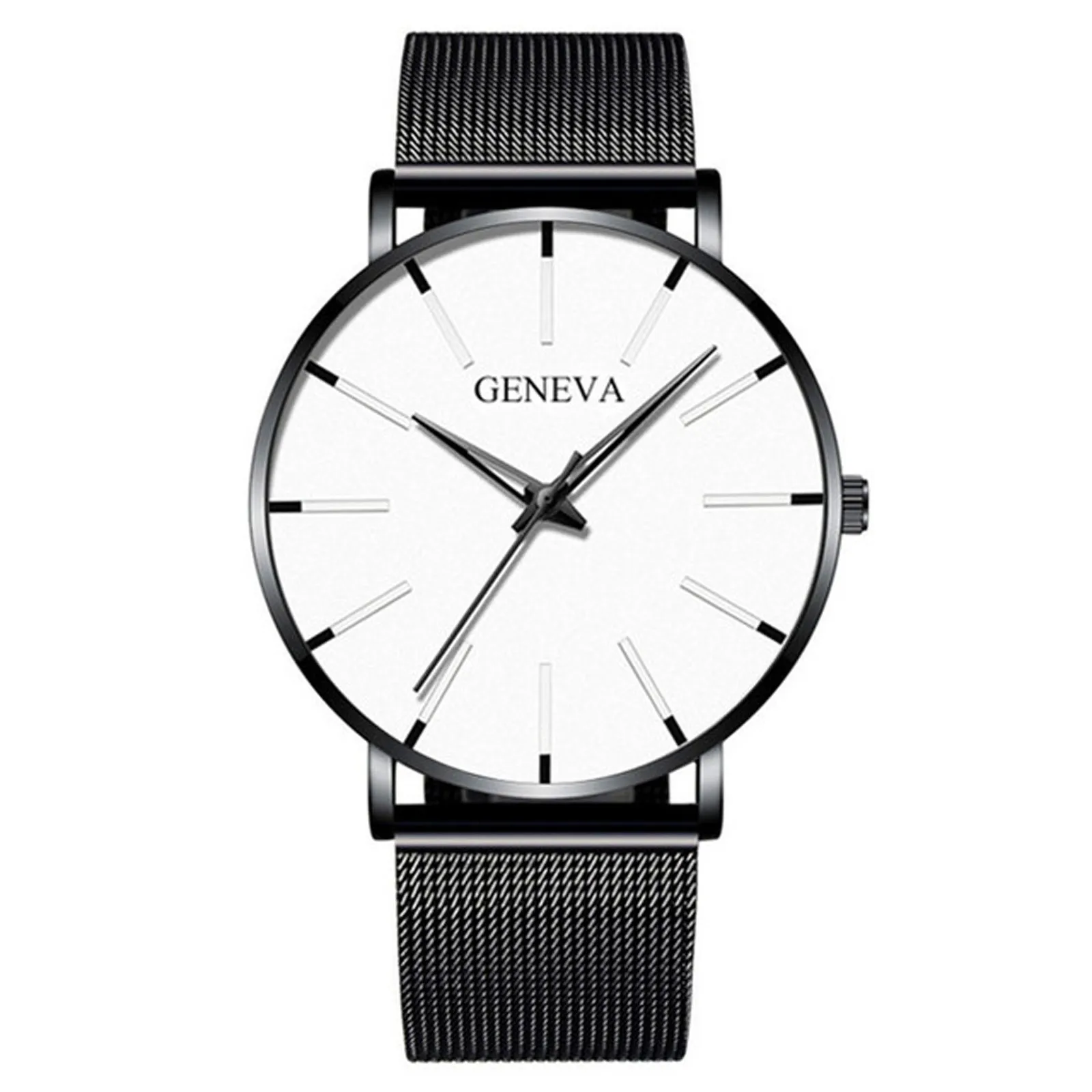 2021 Simple Men Business Stainless Steel Mesh Belt Quartz Watch Minimalist Men Fashion Ultra Thin Watches Relogio Masculino