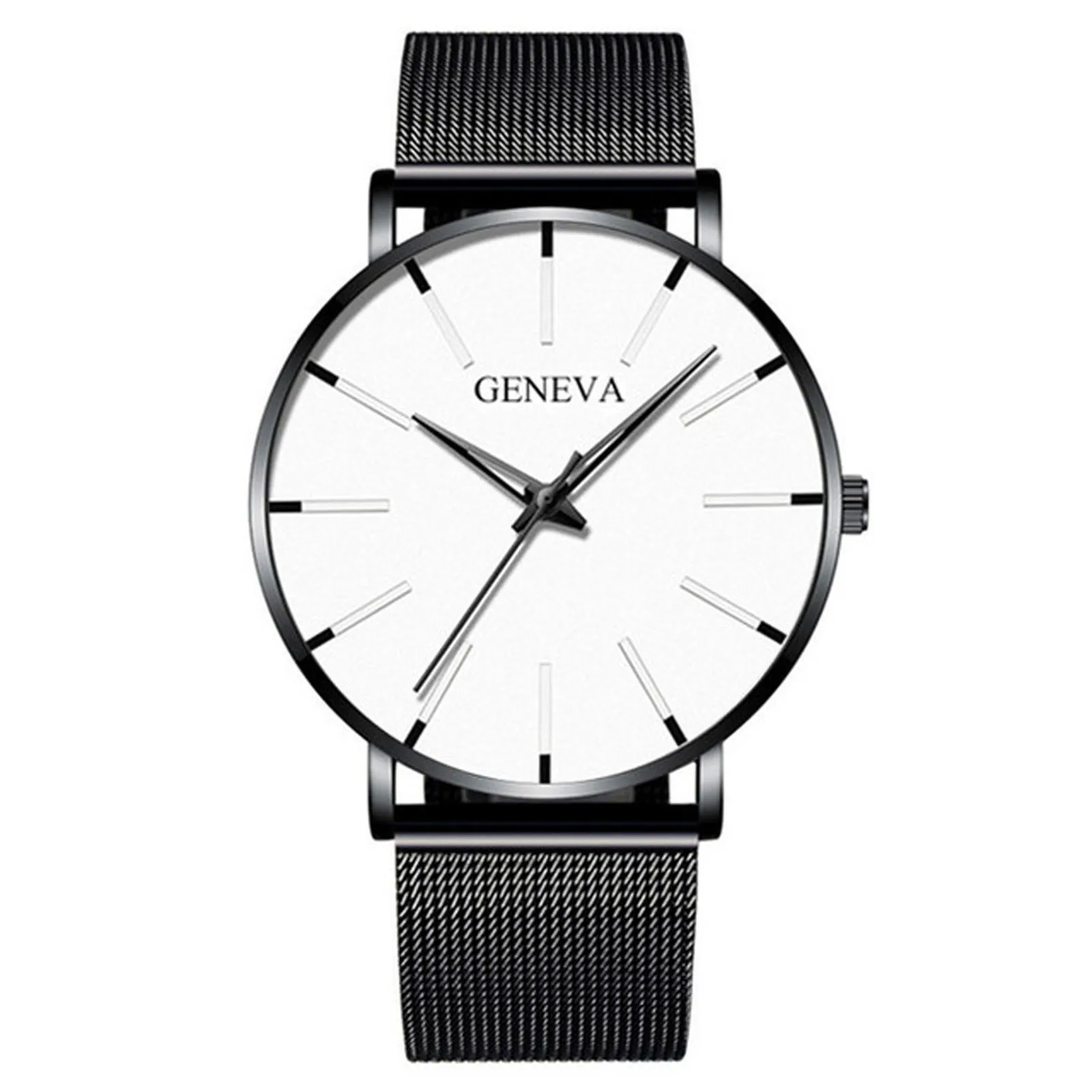 

2021 Simple Men Business Stainless Steel Mesh Belt Quartz Watch Minimalist Men Fashion Ultra Thin Watches Relogio Masculino