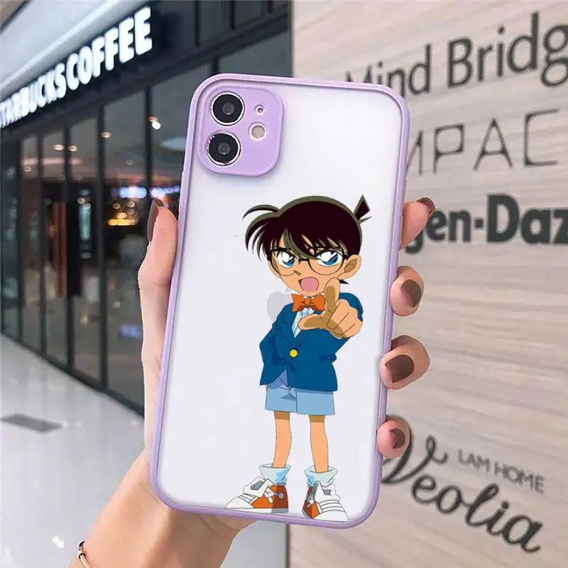 

Japan anime Detective Conan Phone Cases matte transparent For iphone 7 8 11 12 plus mini x xs xr pro max cover