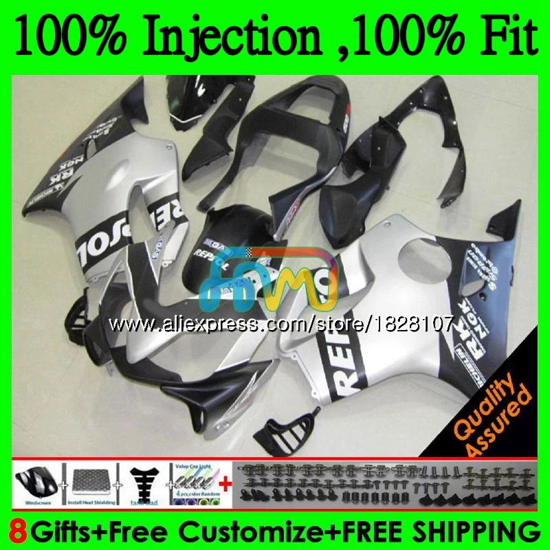 

OEM обтекатель для HONDA CBR 600 F4i CBR600FS CBR600 F4i 01 02 03 139BS.107 CBR 600F4i 600 FS CBR600F4i 2001 2002 2003 Серебряный обтекатель blk