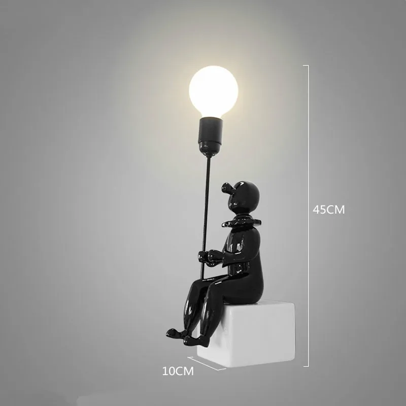 Светодиодный настенный светильник в скандинавском стиле клоун из смолы Лофт