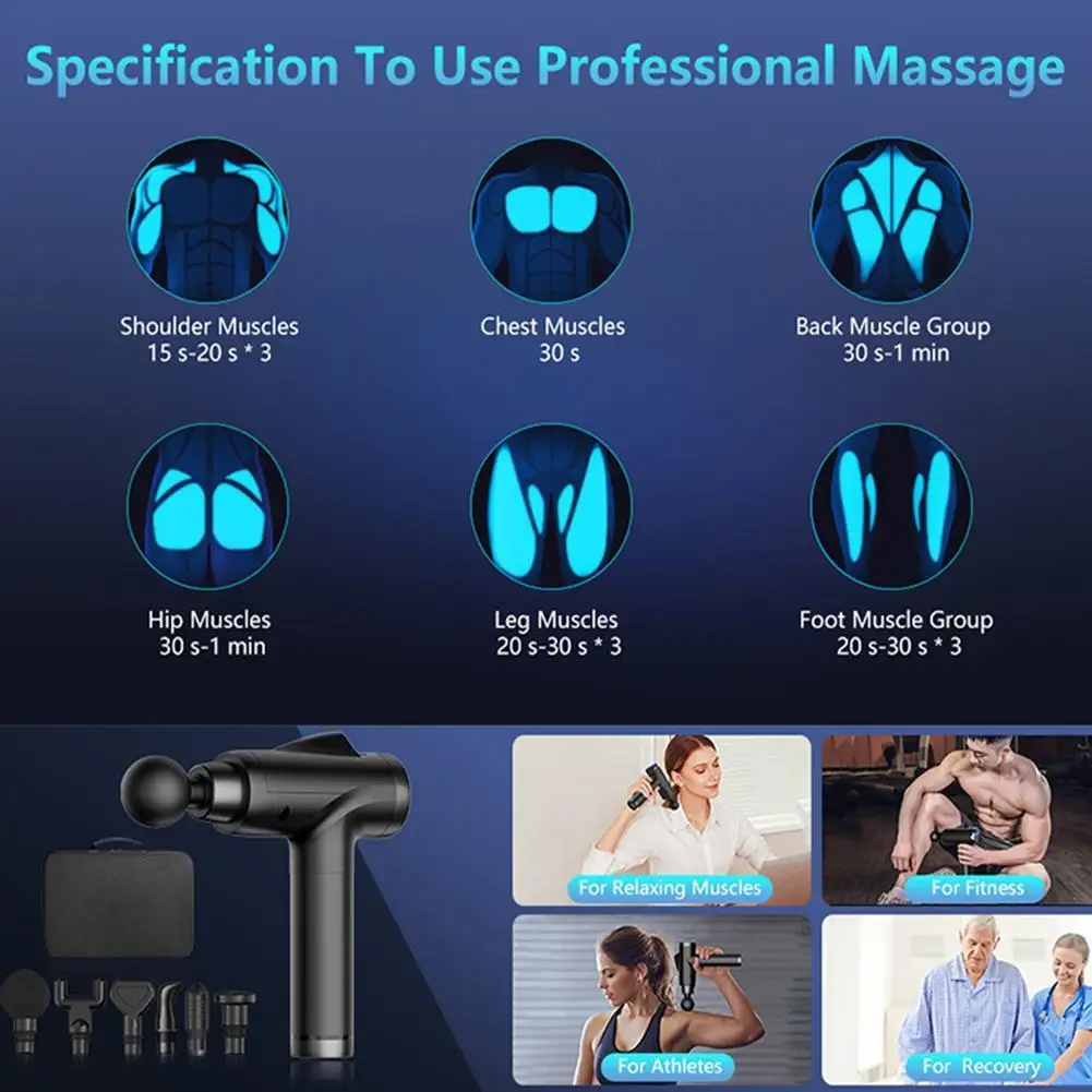 

LCD Massage Fascia Gun Slimming Body Muscle Relaxation Vibration Deep Tissue Leg Massager Muscle For Neck Shoulder Back Foo S5D9