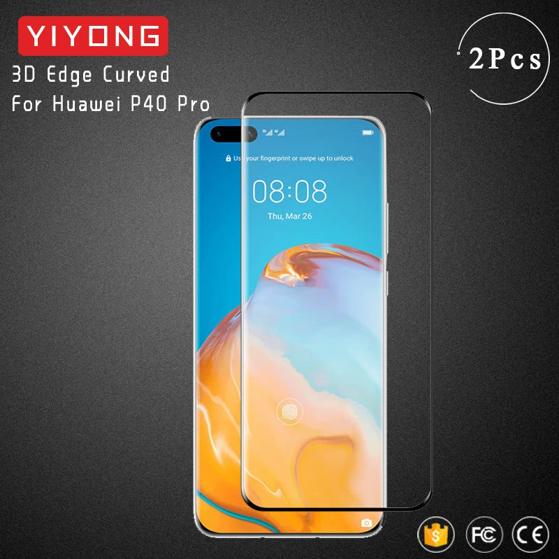 YIYONG 3D изогнутое стекло для Huawei P40 Pro Plus + закаленное защиты экрана Mate 40 20 30 P30