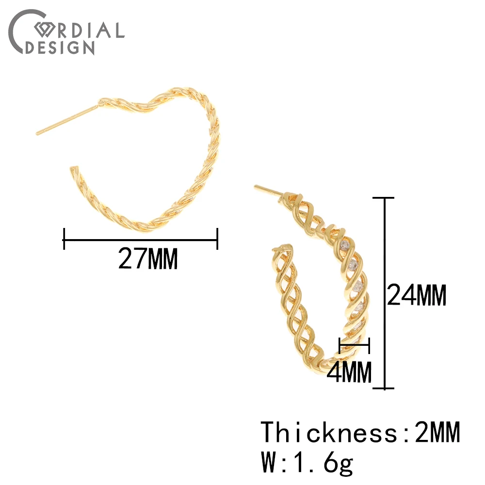 

Cordial Design 10Pcs Jewelry Accessories/Earrings Findings/Hand Made/Genuine Gold Plating/DIY Jewelry Making/CZ Earrings Stud
