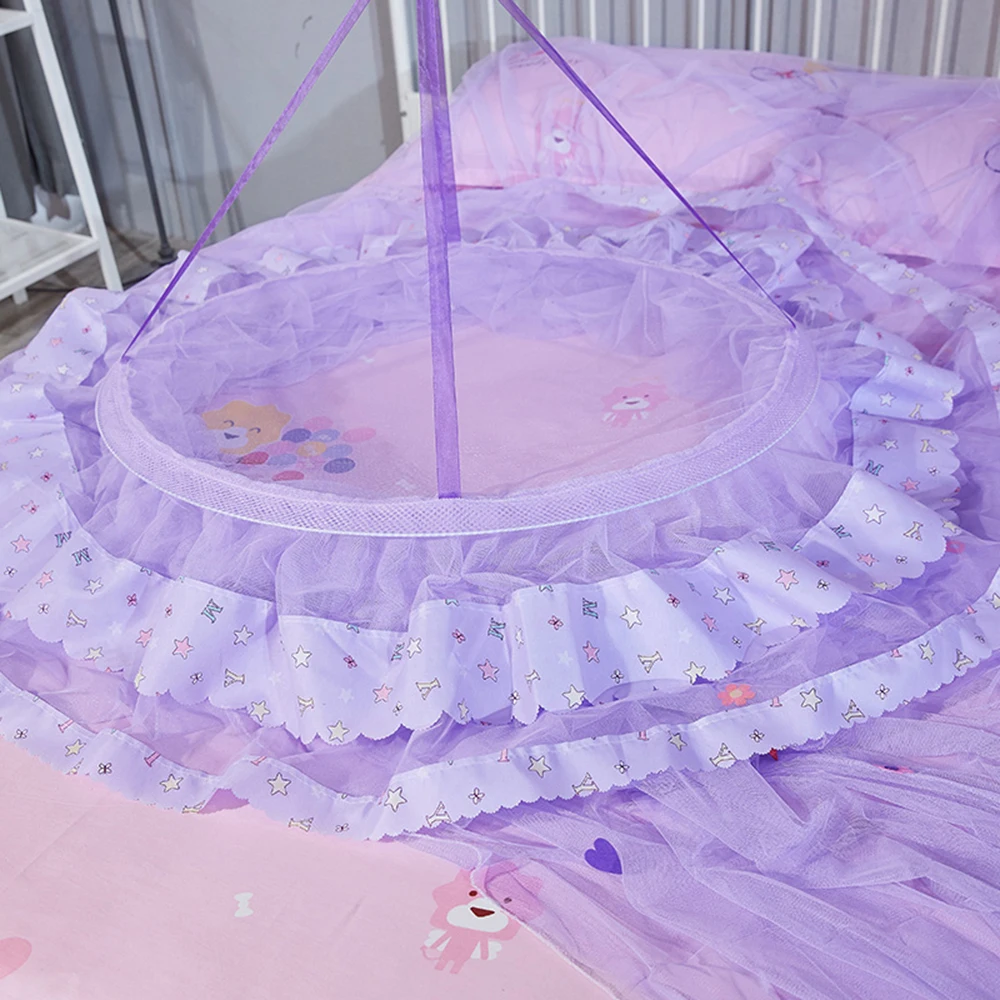 Элегантный Тюль кровать купольная сетчатый навес круглый розовый купол