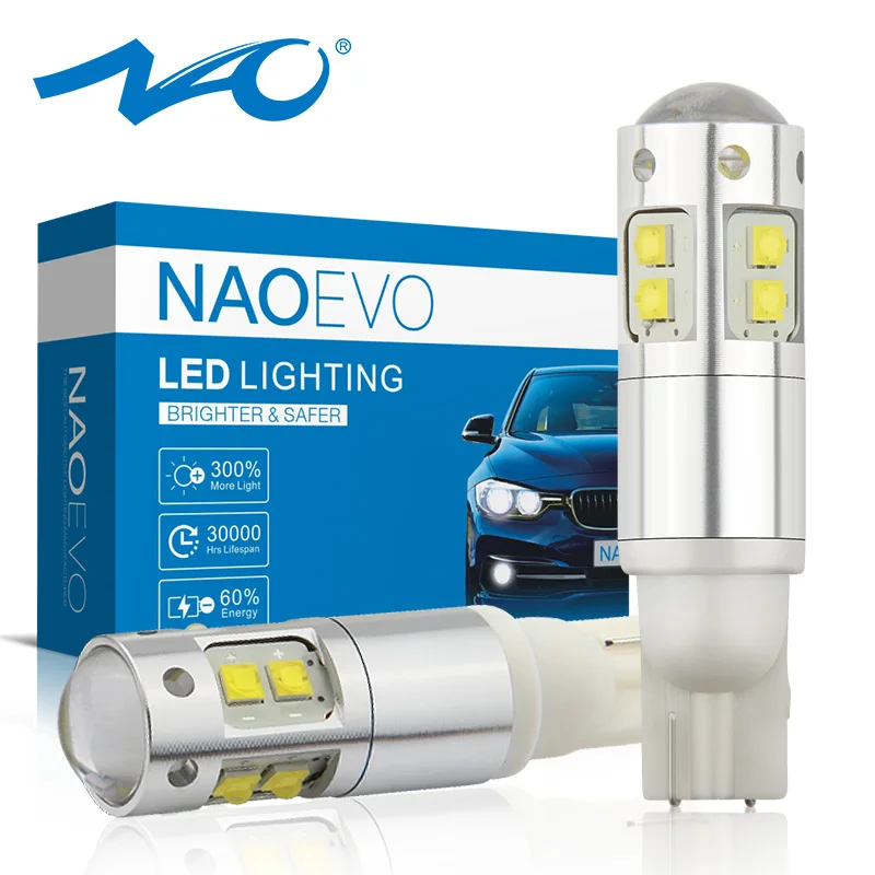 NAO W5W светодиодный T10 5W5 3W 1000LM супер яркий автомобильный габаритный фонарь для Авто