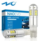 Суперъярсветодиодный Светодиодная лампа NAO W5W T10 5W5 3W 1000LM, автомобильный габаритный фонарь лампа для авто, 12 В, 6000K, Высококачественная 194 белая Янтарная лампа 168