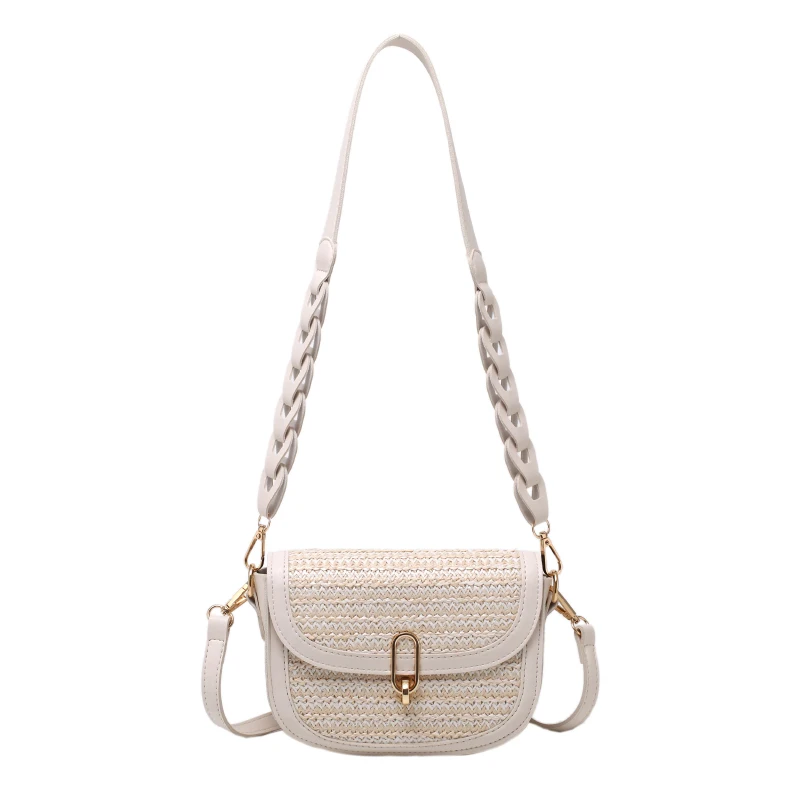 

Mini Straw Saddle Crossbody Bags for Women 2021 Summer Lady Travel Purses and Handbags Female Shoulder Beach Handbags