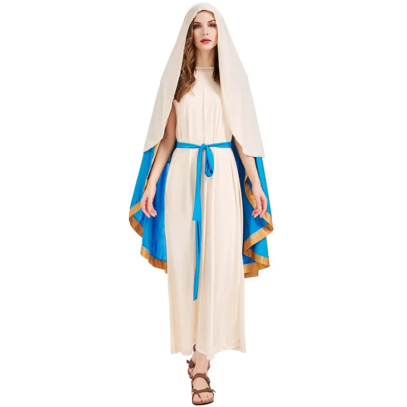 

Women Princess Medieval Israel Nun Sister The Virgin Mary Cosplay Dress halloween Nuns Custome for Girls Renaissance Greek