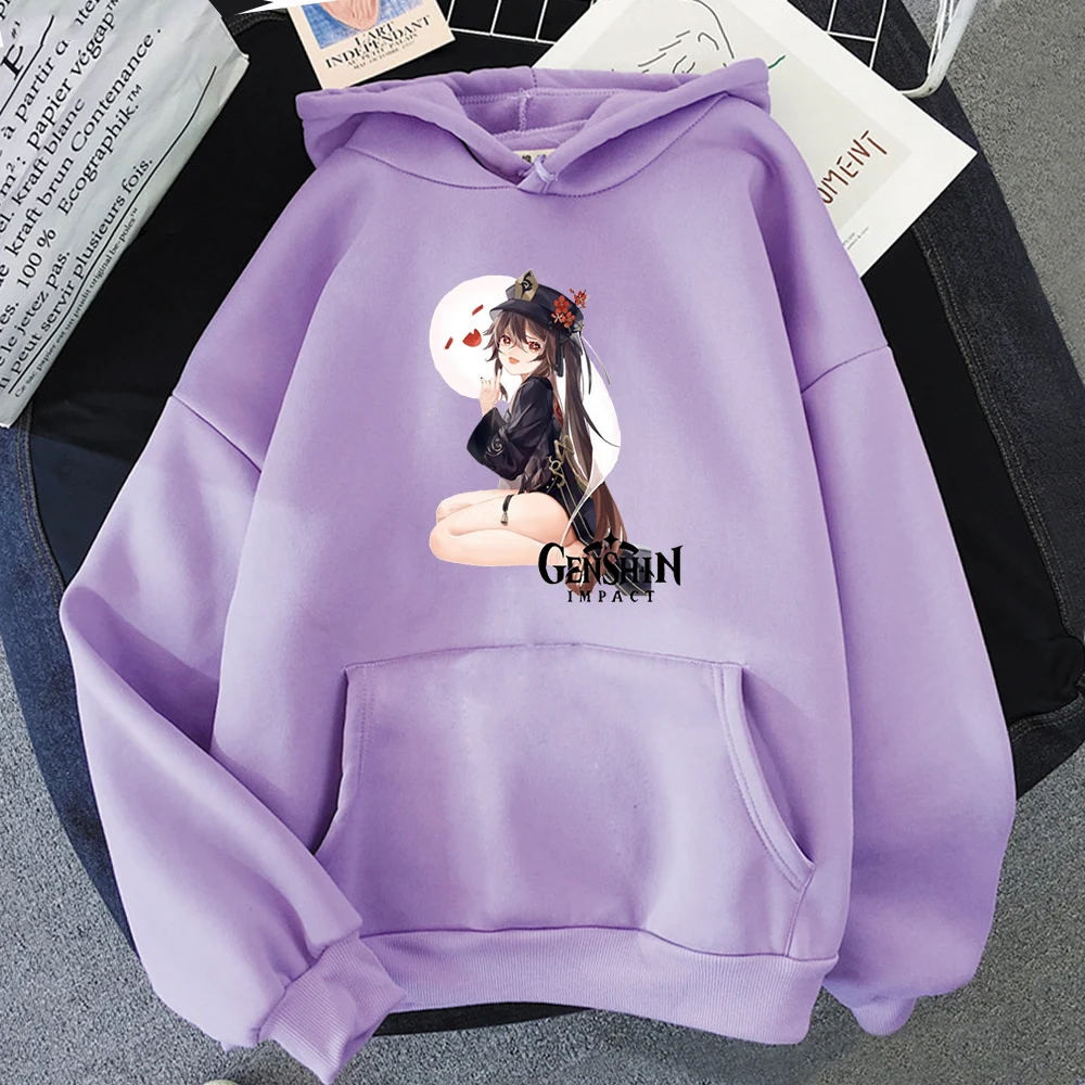 

Genshin Impact Hu Tao Men/ Women Game Hoodie Kangaroo Loose Sweatshirt Unisex Hip Hop Personality Harajuku Streetwear Kpop Tops