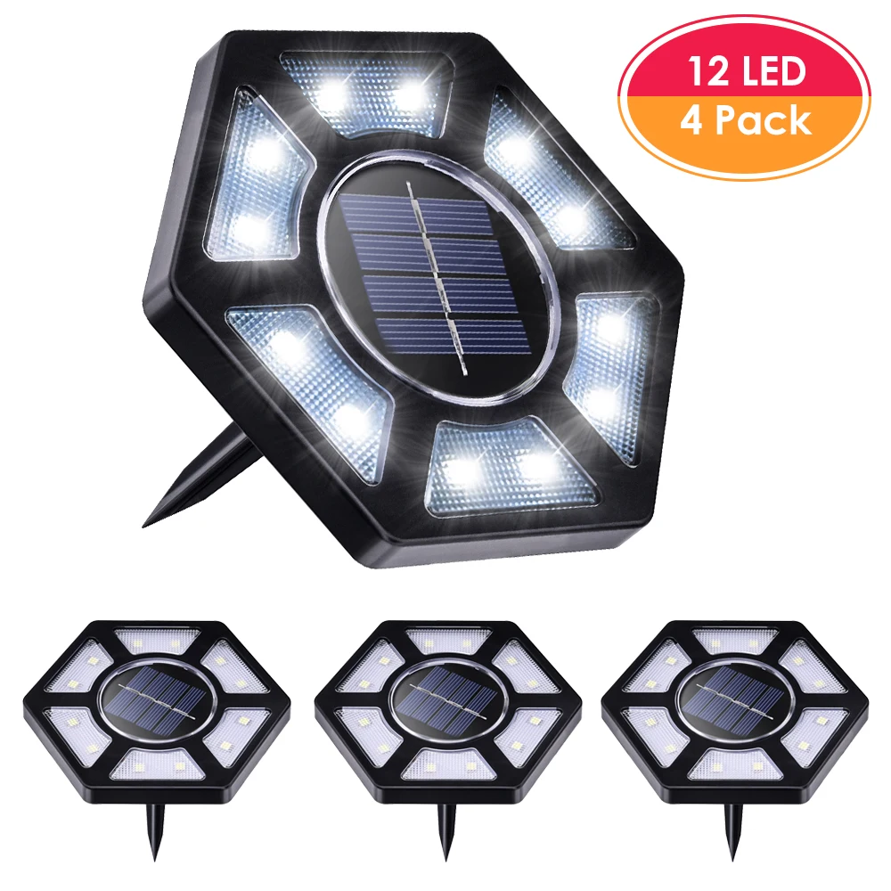 4 шт. светодиодный светильник на солнечной батарее уличный водонепроницаемый