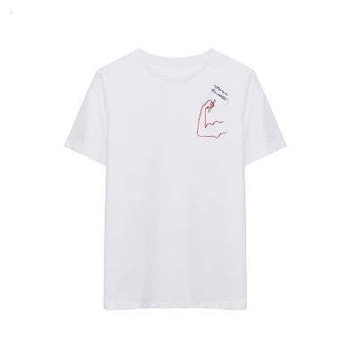 Женская белая футболка с вышивкой ручной работы на лето 2020 | одежда