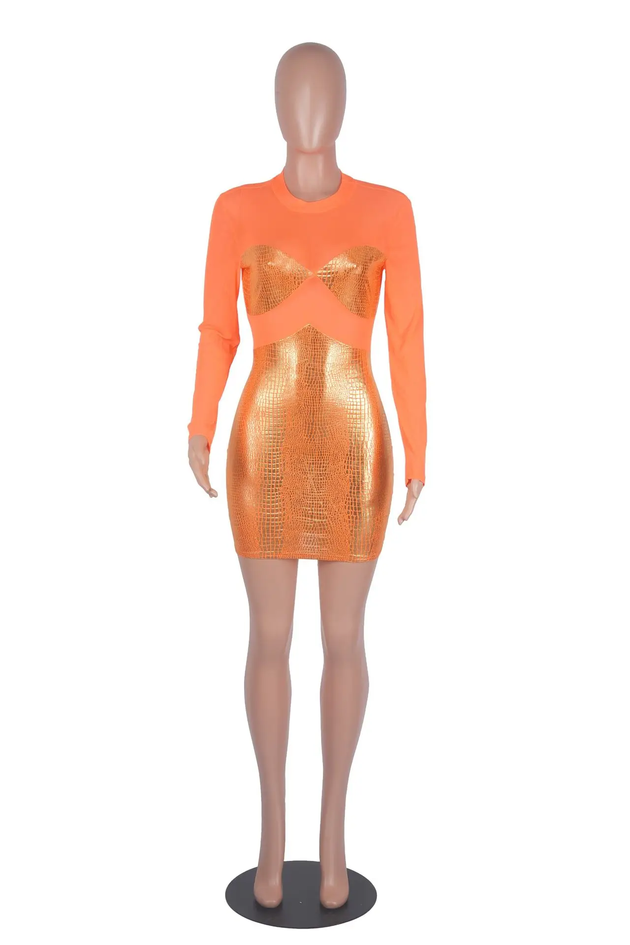 

Chiclover Spring Summer 2021 Women Fashione Patchwork Mesh Sexy See Through Mini Dress Shiny Dresses Wholesale Dropshipping