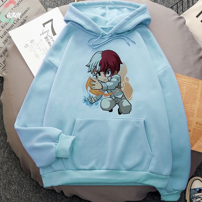 Толстовка женская оверсайз с капюшоном свитшот принтом аниме Моя геройская