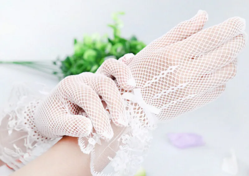 

1 шт., горячая распродажа, кружевные ажурные свадебные перчатки, кружевные перчатки с пальцами, Вечерние перчатки для свадебного платья, 2 цв...