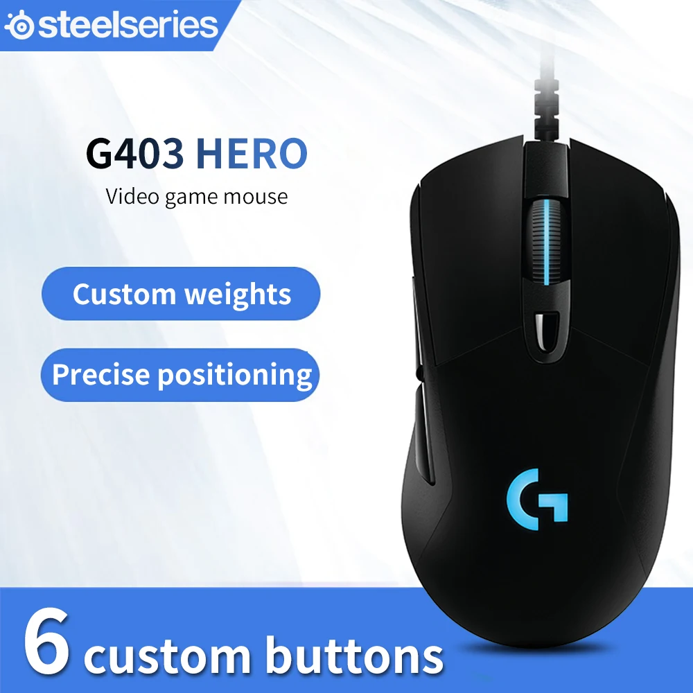 Проводная игровая мышь Logitech G403 Hero подсветка 16000 DPI для PUBG ПК геймеров Поддержка