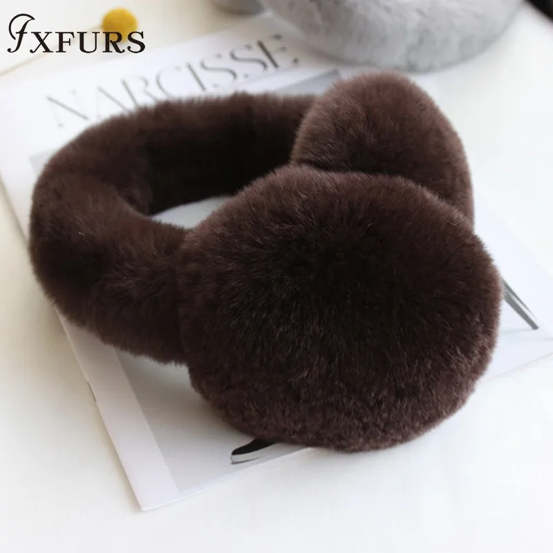 FXFURS, новинка, высокое качество, унисекс, настоящий мех кролика, наушники, женские, натуральный мех, теплые, зимние, детские, теплые, наушники