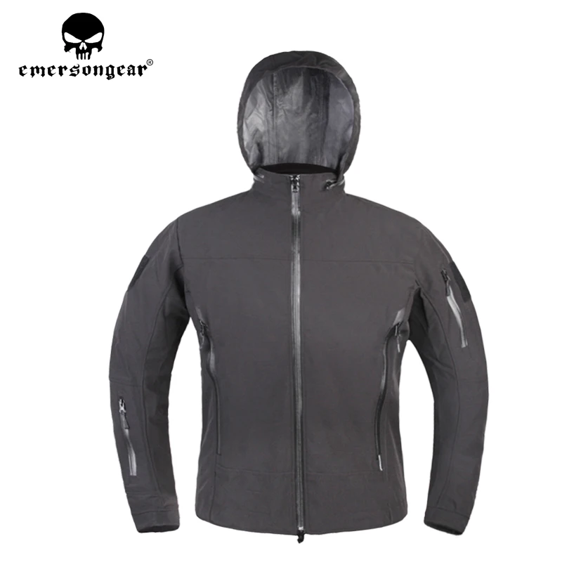 Emersongear, мужские флисовые куртки, уличные, для кемпинга, походов, зимнее пальто, для охоты, ветровка, куртка с капюшоном, охотничьи пальто EM6873 - Цвет: EM6873BK
