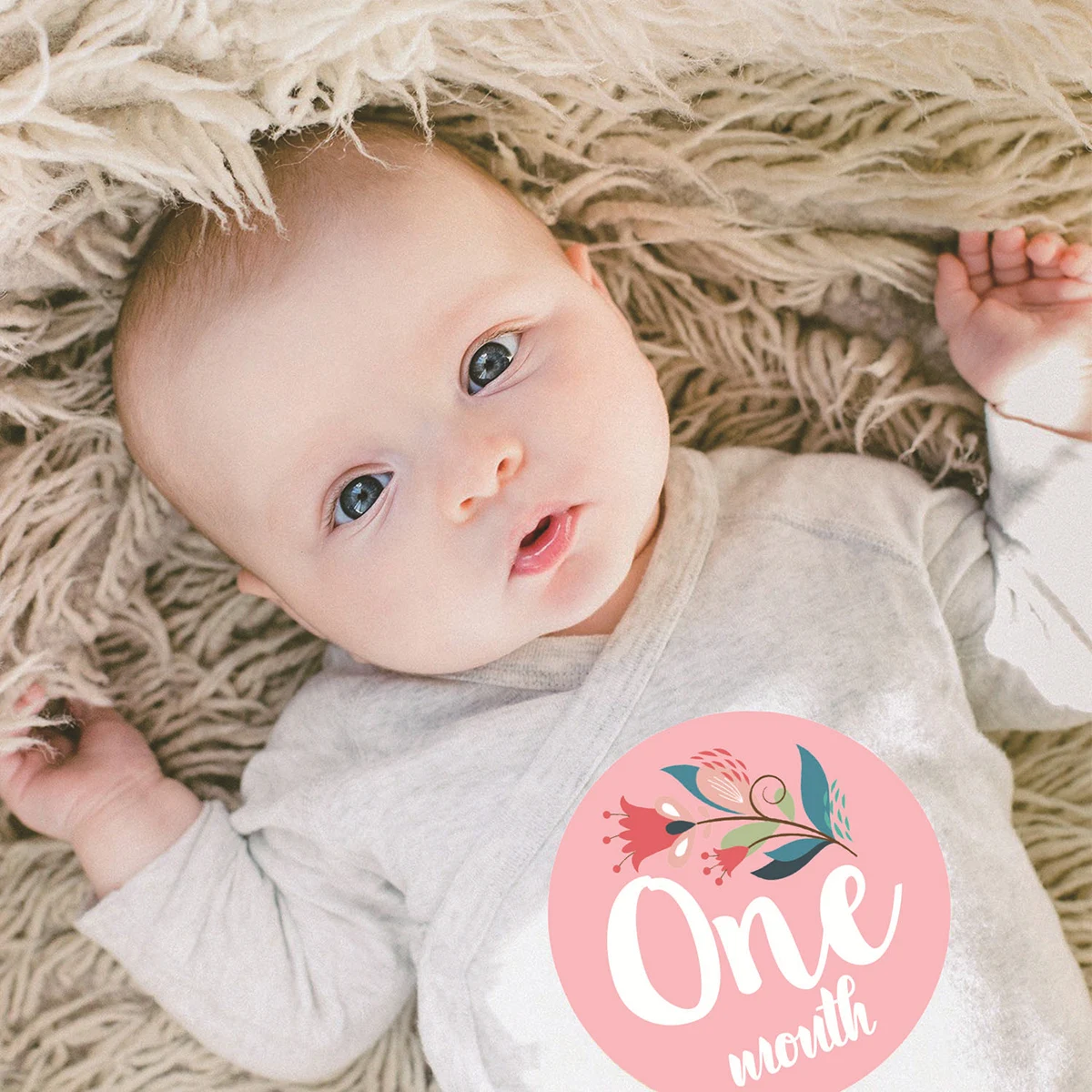 

12 Pcs/Set Month Sticker Baby Photography Milestone Memorial Monthly Newborn Kids Commemorative Stickers Card Number