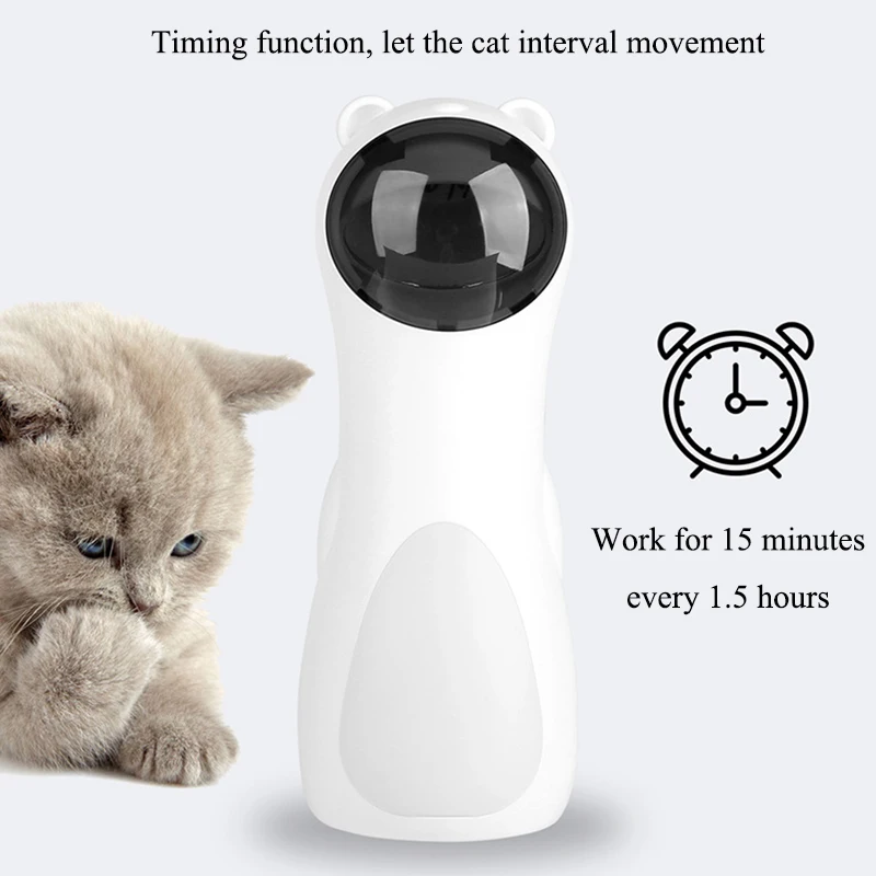 

Angle Adjustment/5 Gear Cat Interactive Toy LED Laser Toy Auto Rotating Cat Exercise Training Entertaining Adjustable USB Charge