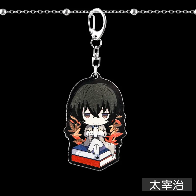 

2020 Bungo Stray Dogs Keychain Double Sided Key Chains Acrylic Pendant Anime Accessories Cartoon Ladies wrap pendants Key Ring