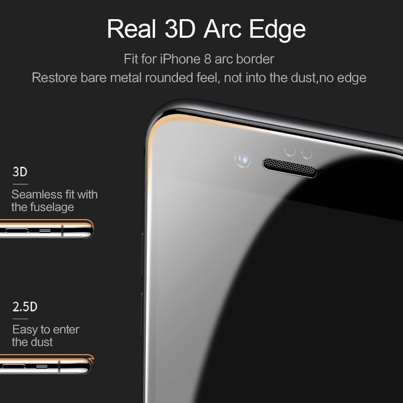 Закаленное стекло USAMS пленка для iPhone 7 plus 0 3 мм 9 H углеродное волокно 3D