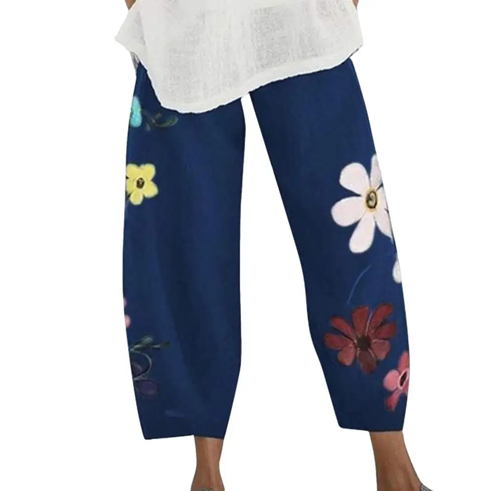 

Woman Yoga Pants Bohemia Style Tapered Loose Trousers Beach Long Pants Breathable Middle Waist Lady Print Long Sweatpants