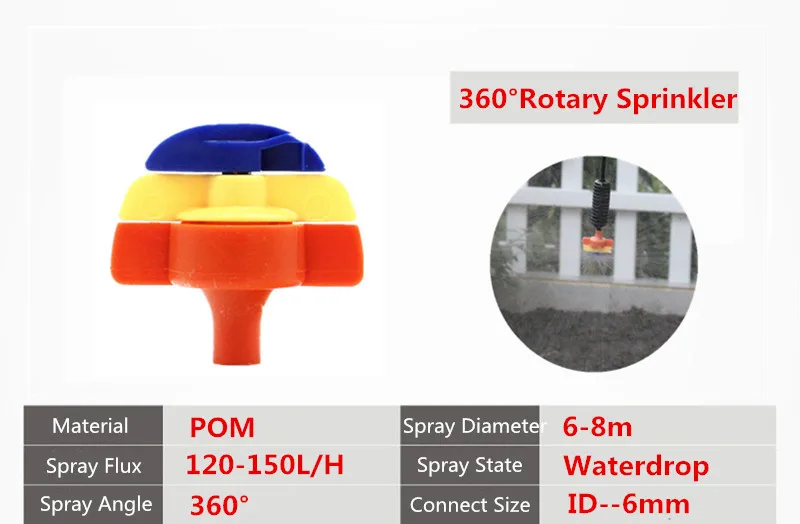 Быстрая доставка 50 шт 360 градусов вращающийся спринклер микро с 1/4 &quotколючей