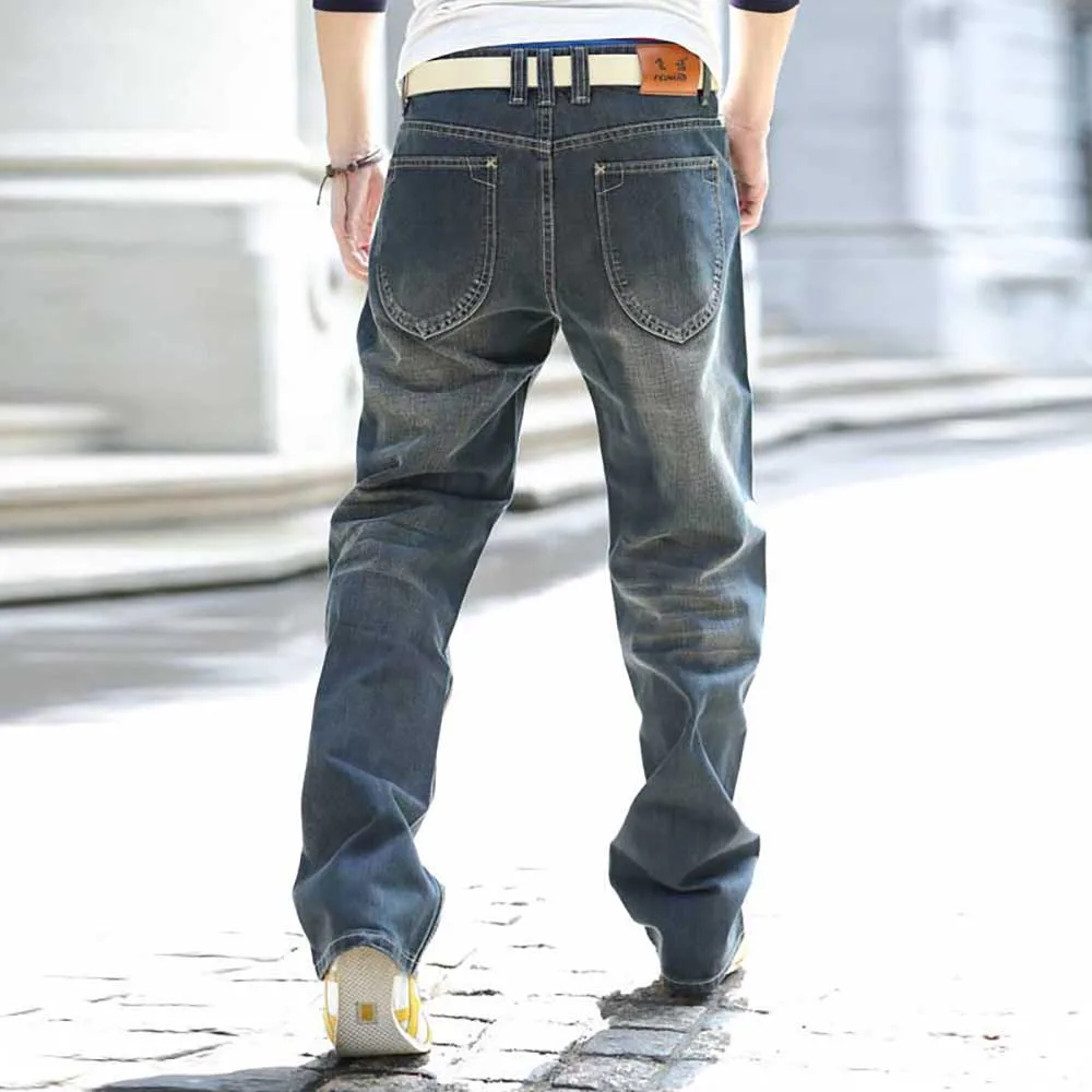 Fashion Baggy Jeans Men Casual Denim Stragith Plus Size Trousers Streetwear Skateboard Distressed Retro Pants Clothing