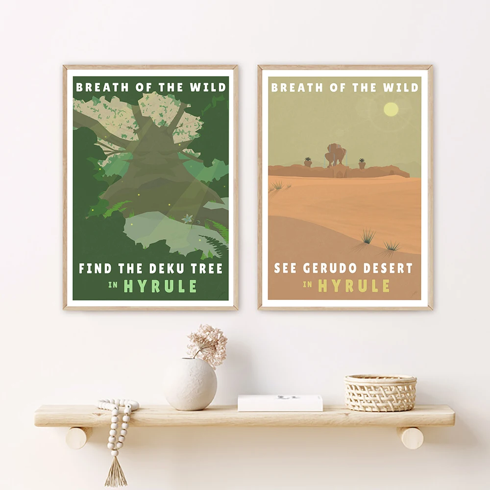 

Hyrule Village Poster Modern Zelda Canvas Painting Breath Of The Wild Art Print Natural Wall Picture For Living Room Home Decor