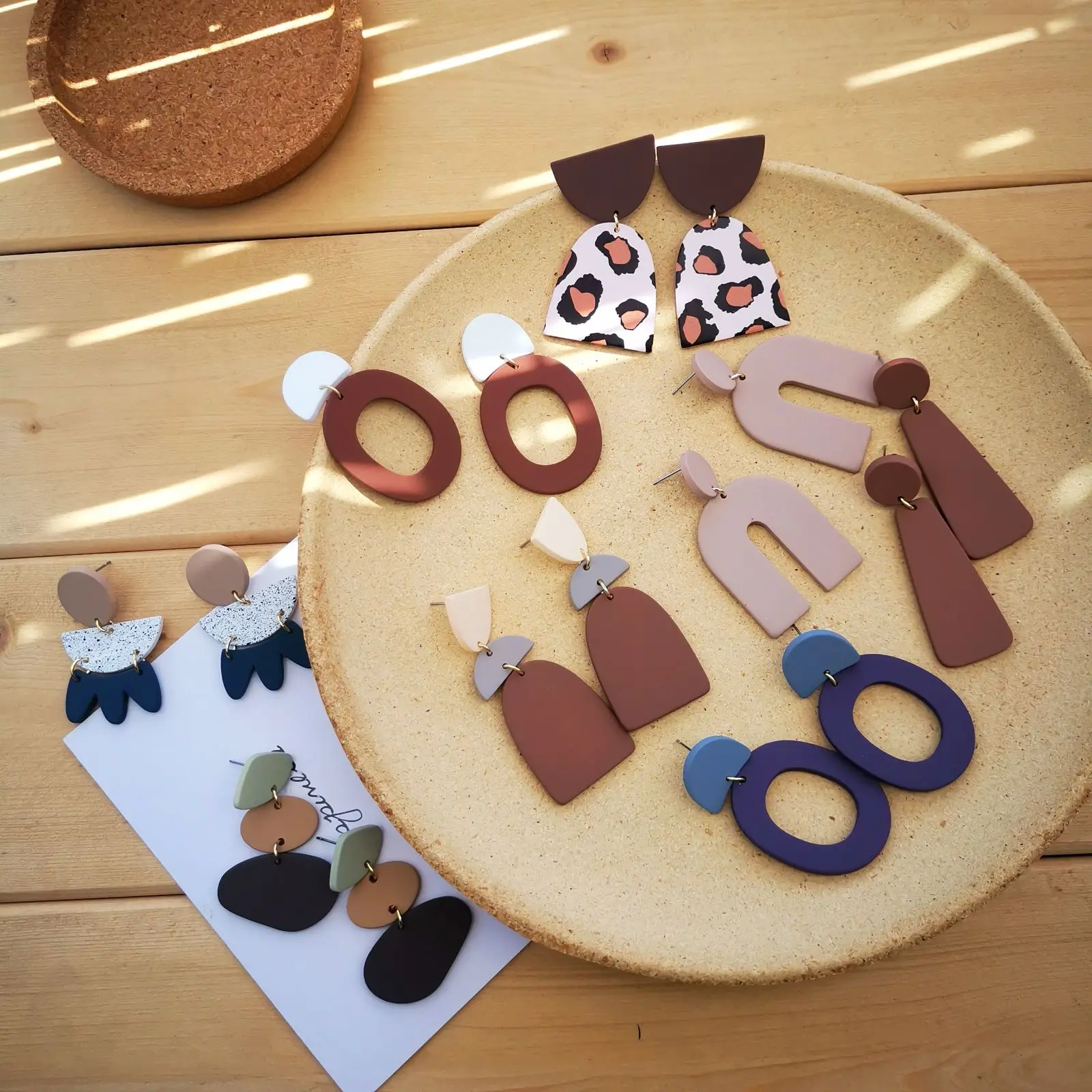 

AOMU 1Pair 2021 Fashion Geometric Irregular Round Long Dangle Drop Earrings for Women Morandi Color Acrylic Earrings Jewelry