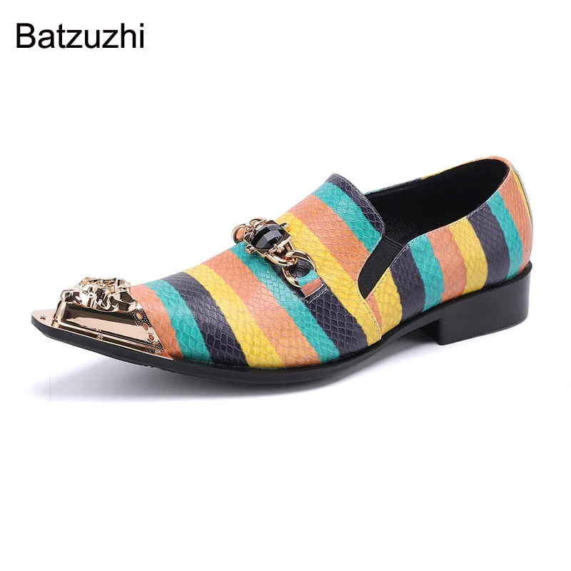 

Batzuzhi Italian Style Handmade Men Shoes Multi Leather Dress Shoes Men Slip On Fashion Party/Wedding Shoes Men Zapatos Hombre