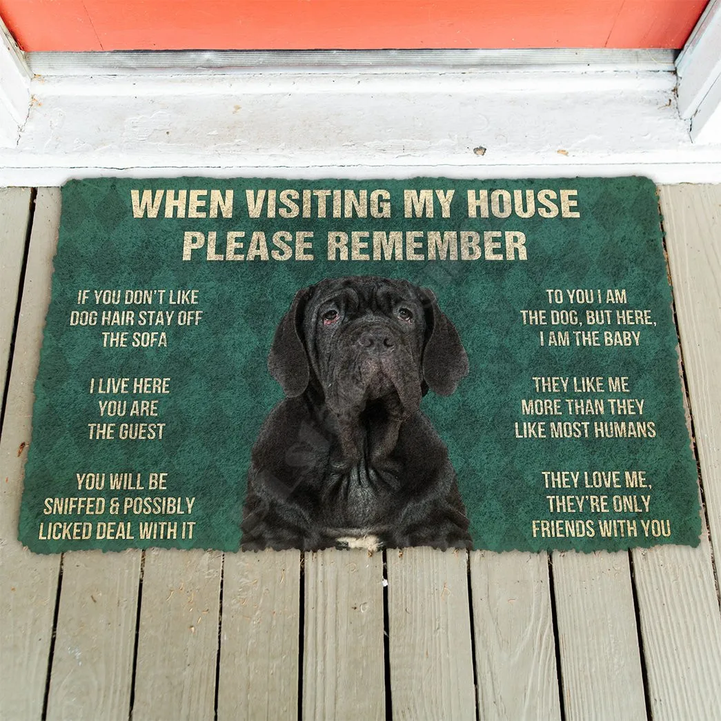 

3D Please Remember Neapolitan Mastiff House Rules Custom Doormat Non Slip Door Floor Mats Decor Porch Doormat