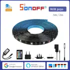 Умная Светодиодная лента SONOFF RGB 5050, 2 м5 м, Wi-Fi, гибкая Водонепроницаемая ленсветильник RGB с регулируемой яркостью, работает с Alexa Google Home