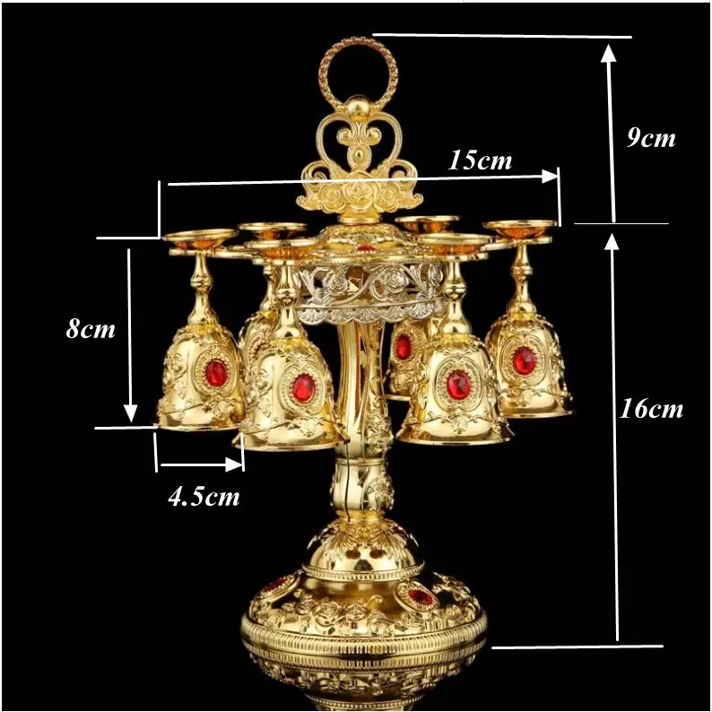 Роскошные 6 шт./компл. Золотой декоративный Винный Набор Графин для виски, Самогонный аппарат для украшения дома аксессуары барные сеты JB007