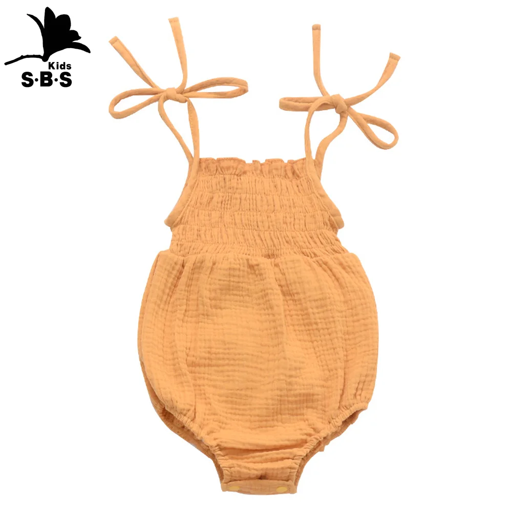 2019 новый дизайн для летние детские комбинезоны маленьких девочек Однотонная