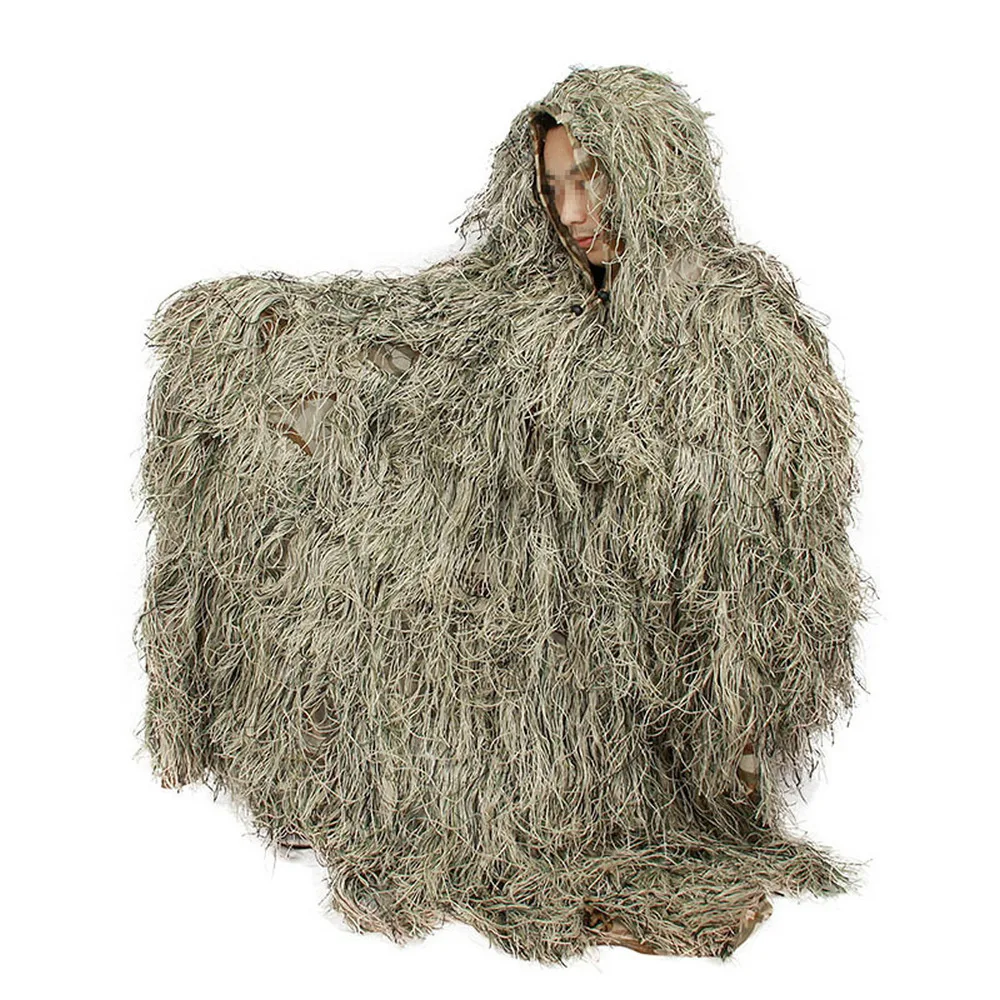 3D Лук Охота трава Ghillie пончо Снайпер пустыня камуфляж плащ для тренировок